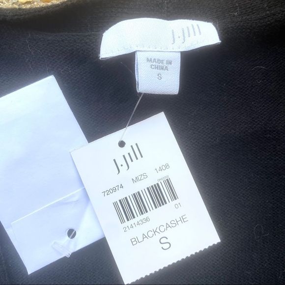 NWT J. Jill Blackcashe Floral Sunflower Black Cardigan Size S - Picture 2 of 11